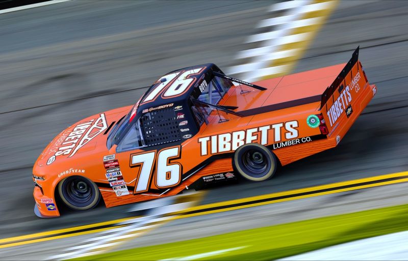 Photo of Spencer Boyd's #76 Chevy Silverado sponsored by Tibbetts Lumber